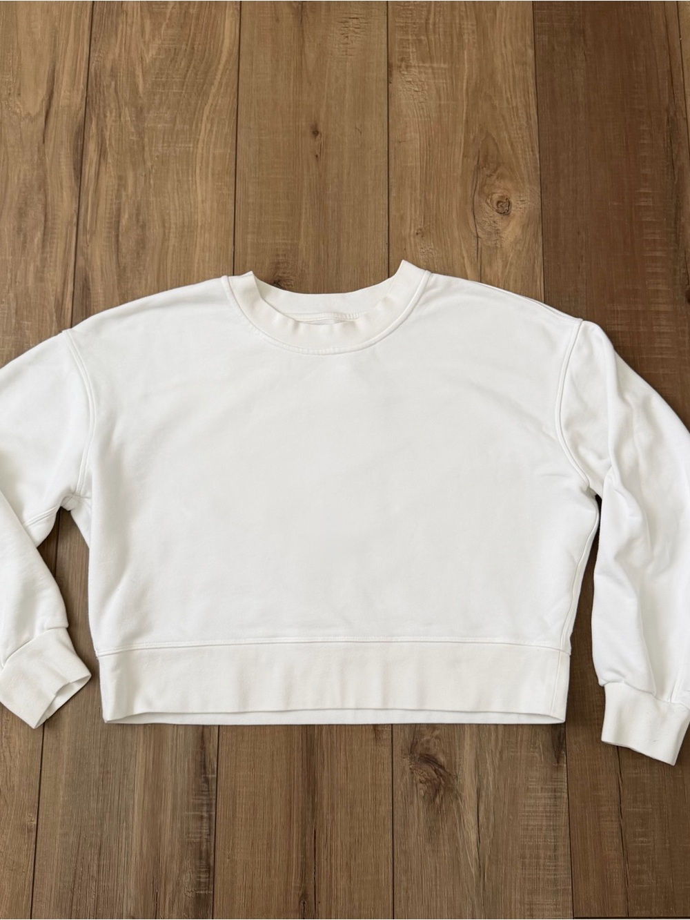 Lululemon white Perfectly Oversized Cropped Crew pullover sweater